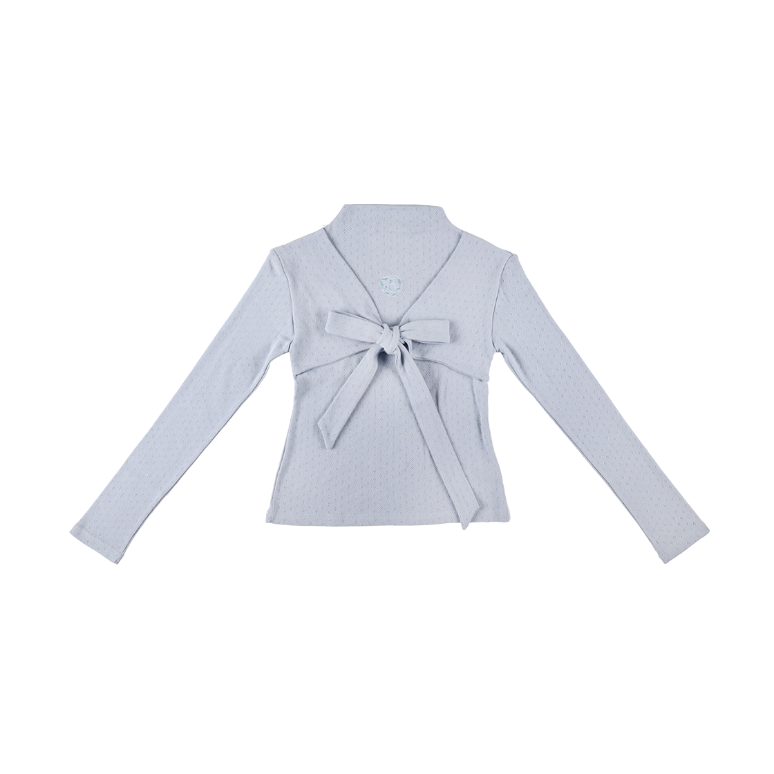 샤키리 슈 리본 코튼 탑 (블루)(SHAKIRI Chou Ribbon Cotton Top (Blue))