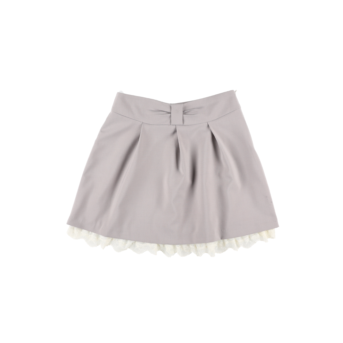 샤키리 보우 미니 레이스 스커트 (그레이)(SHAKIRI Bow Mini Lace Skirt (Grey))