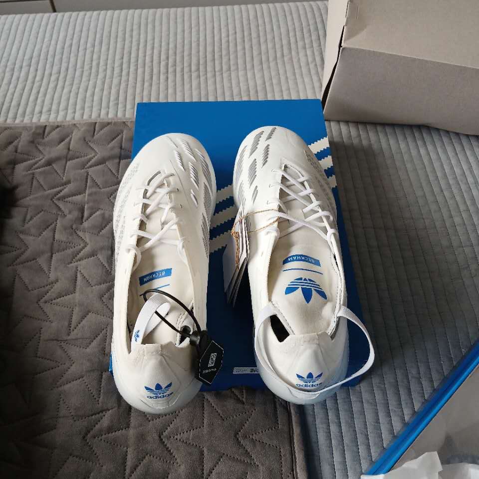 Adidas Predator Elite David Beckham FG Cloud White Blue Bird 착용 스타일 - 1