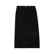 Riomeu Cotton Unbalance Long Skirts Black
