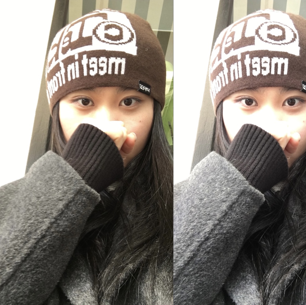 Teket Apres-Ski Beanie Brown 착용 스타일