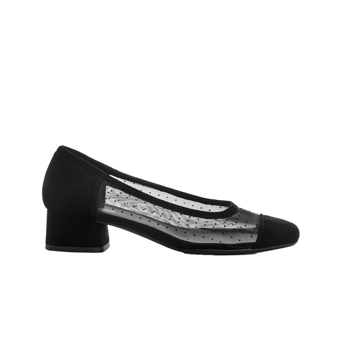 흐꺙 칼린 느와 도트 메쉬(Reqins Kaleen Noir Resille Plumetis)