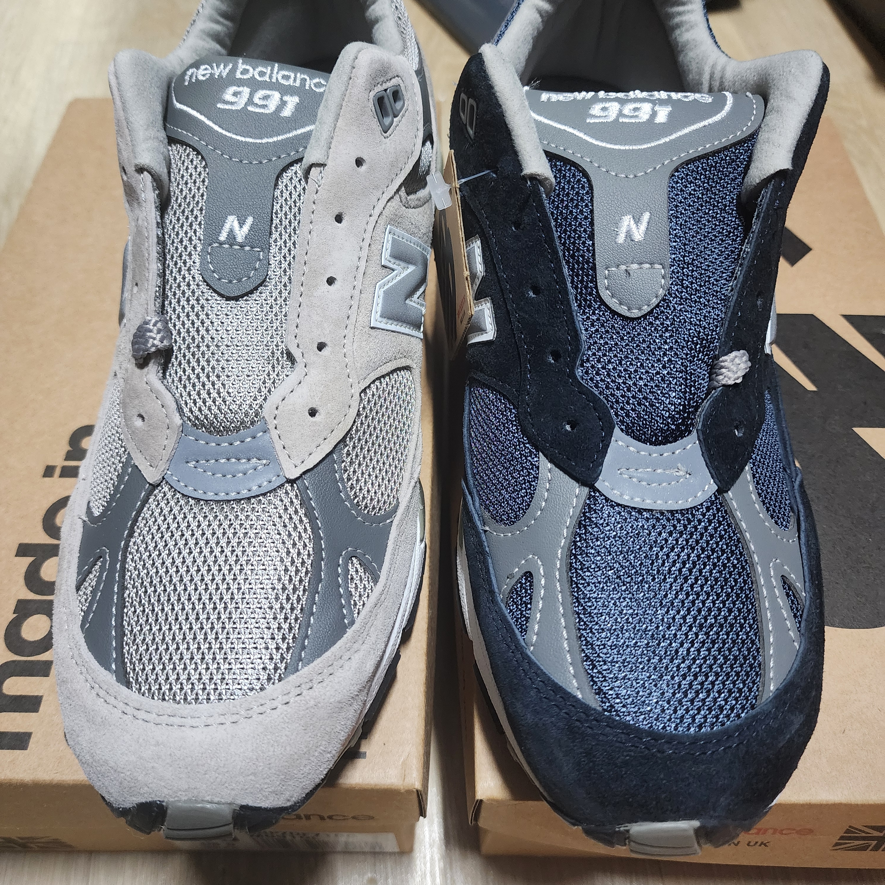 New Balance 991 Made in UK Grey, New Balance 991 Made in UK Navy 착용 스타일 - 2
