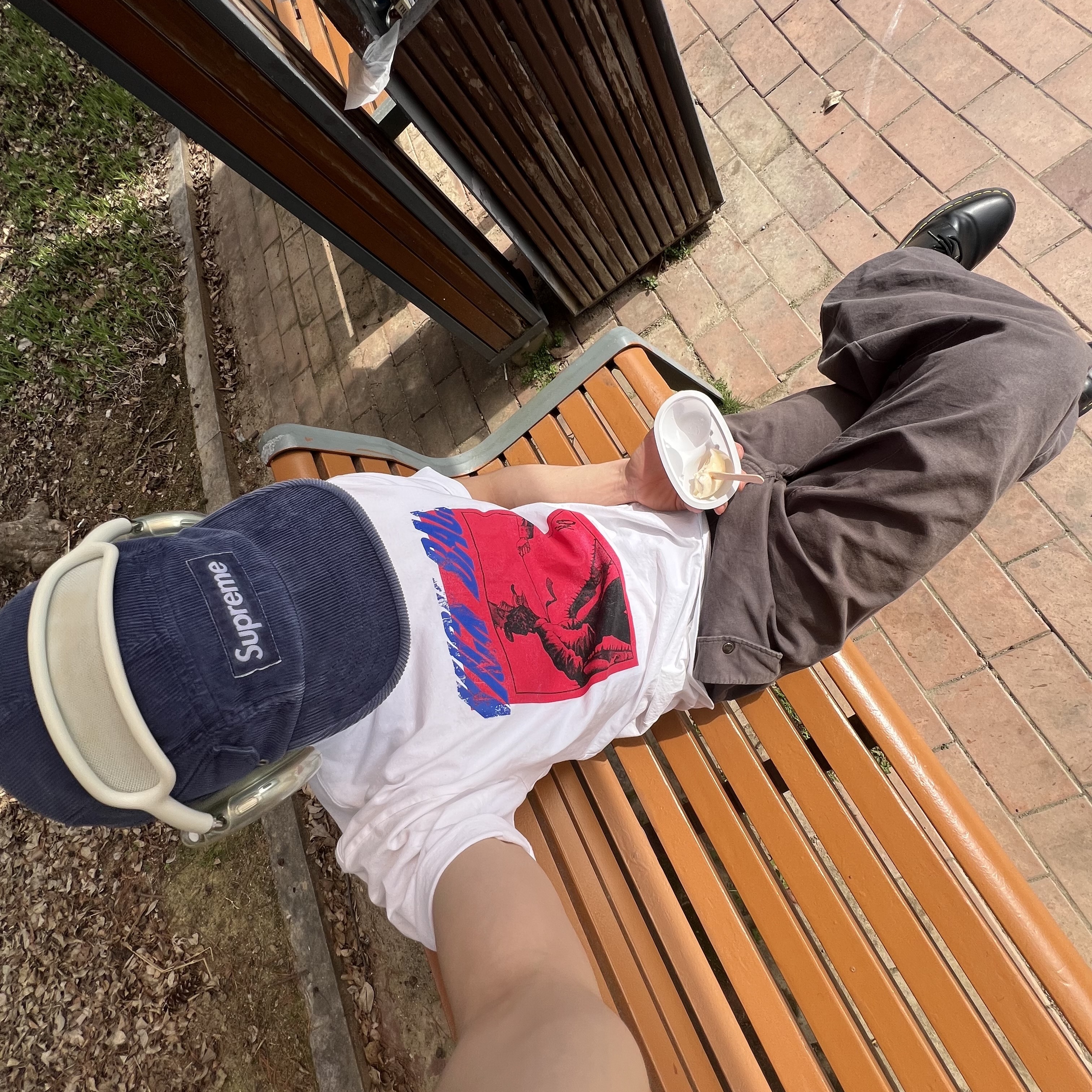 Supreme Corduroy Pocket Camp Cap Blue - 24SS 착용 스타일