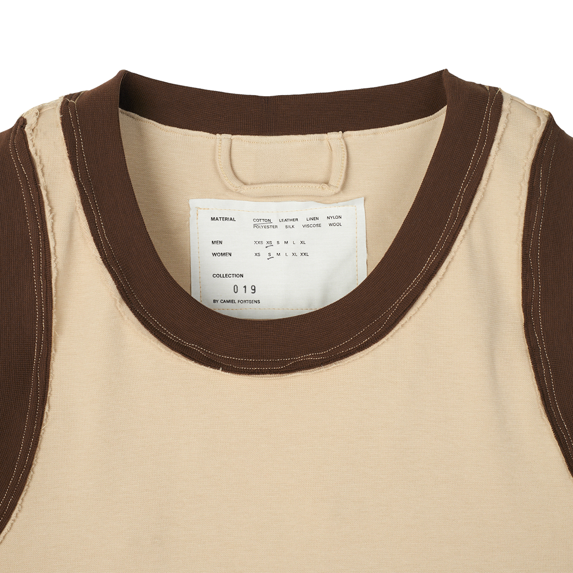 KM5BTSSCF01BG Camiel Fortgens Tank Top 1/1 Rib Sand Brown - 25SS - #3