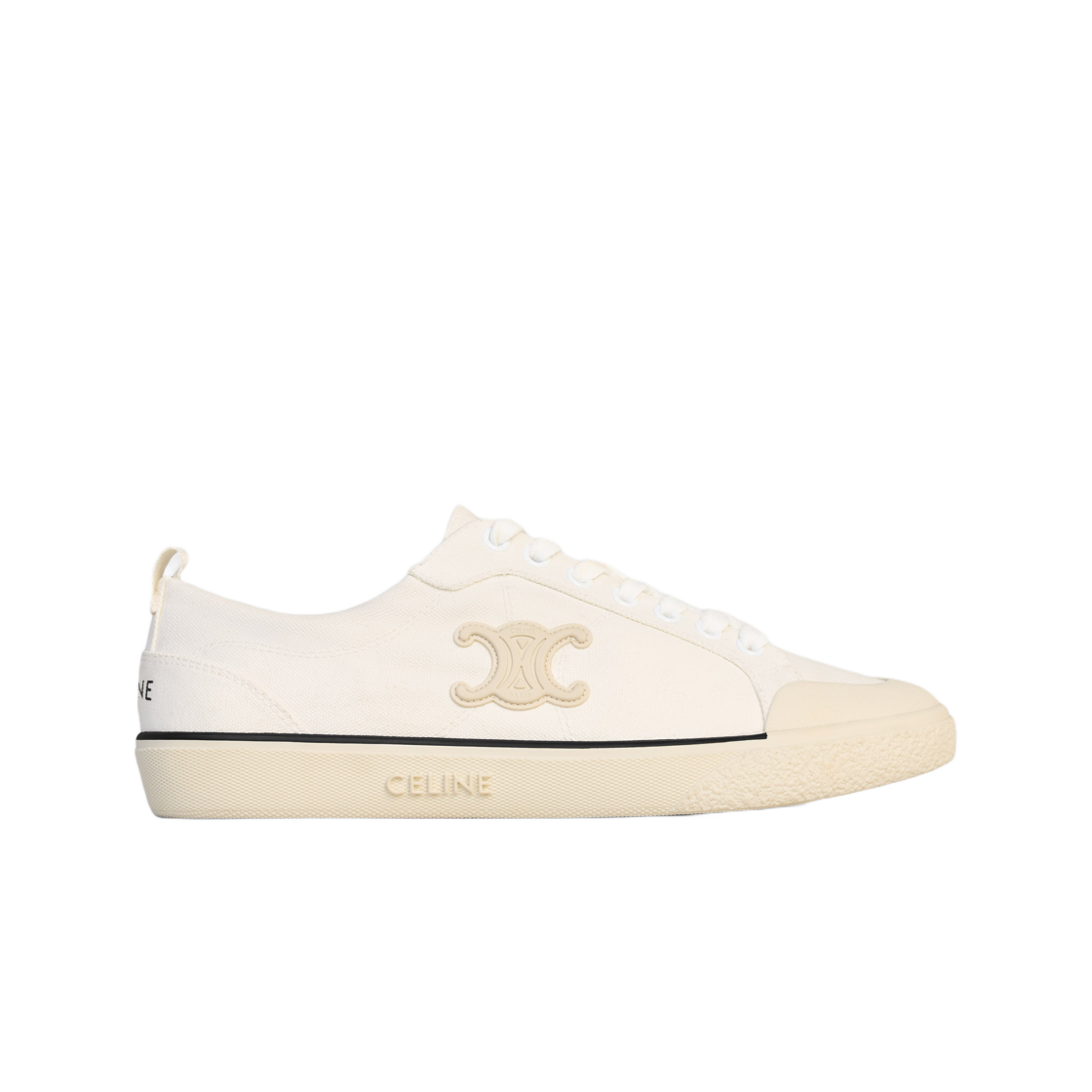 (W) 셀린느 알란 스니커즈 트리옹프 캔버스 옵틱 화이트((W) Celine Alan Sneakers with Triomphe in Canvas Optic White)
