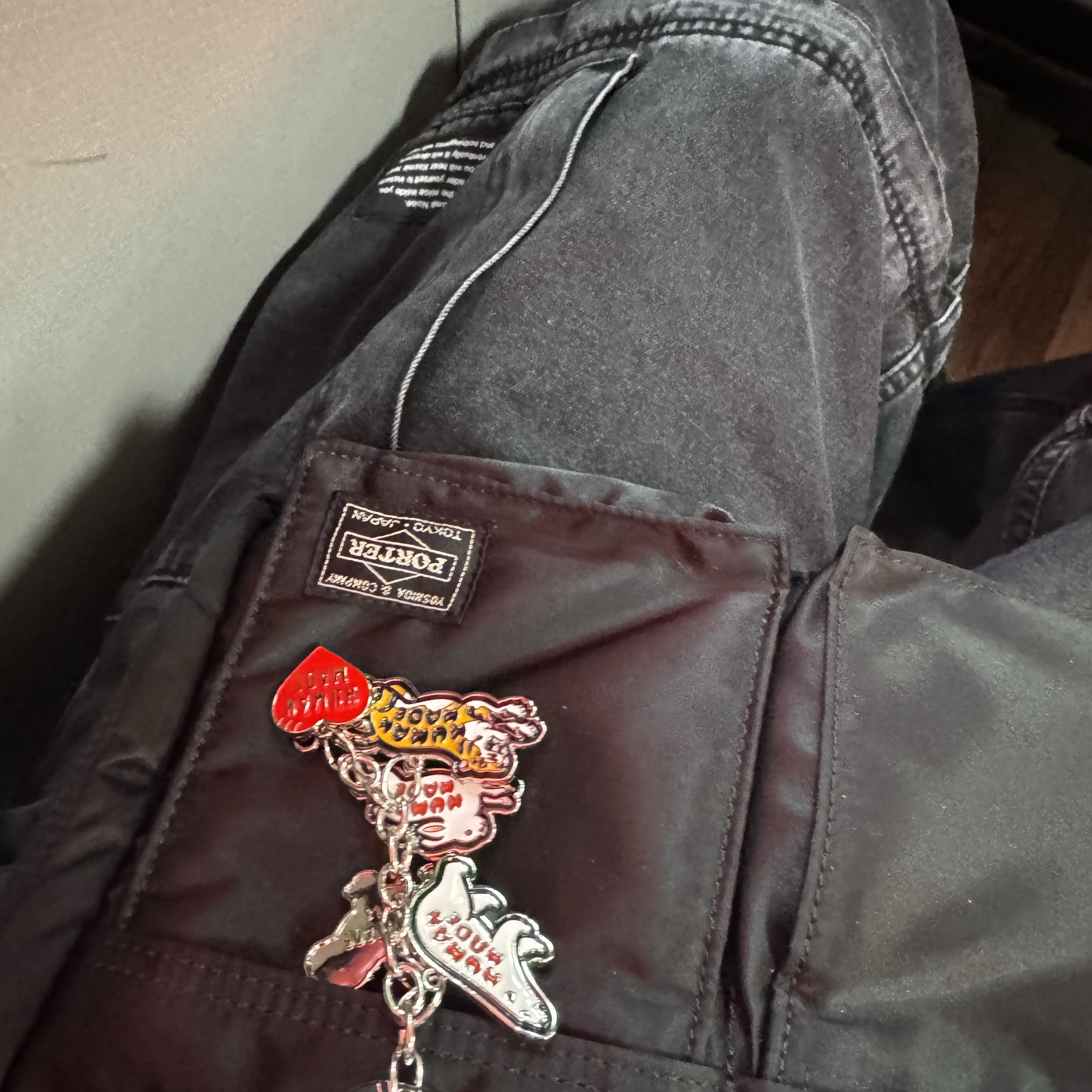 Human Made Heart Carabiner Silver, Human Made Animal Heart Keyring Silver Red 착용 스타일