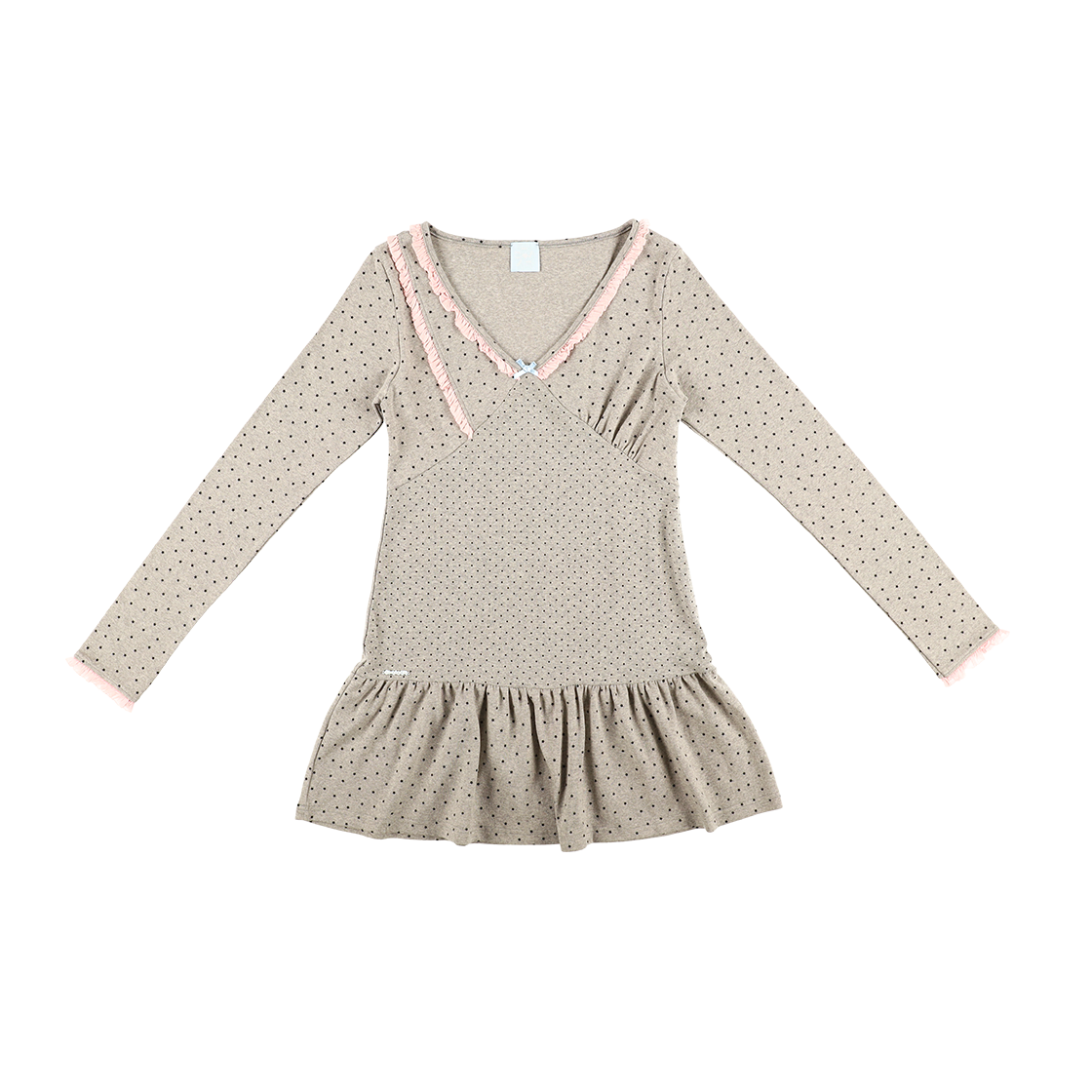 샤키리 스태리 레이스 셔링 드레스 (메란지)(SHAKIRI Starry Lace Shirring Dress (Melange))