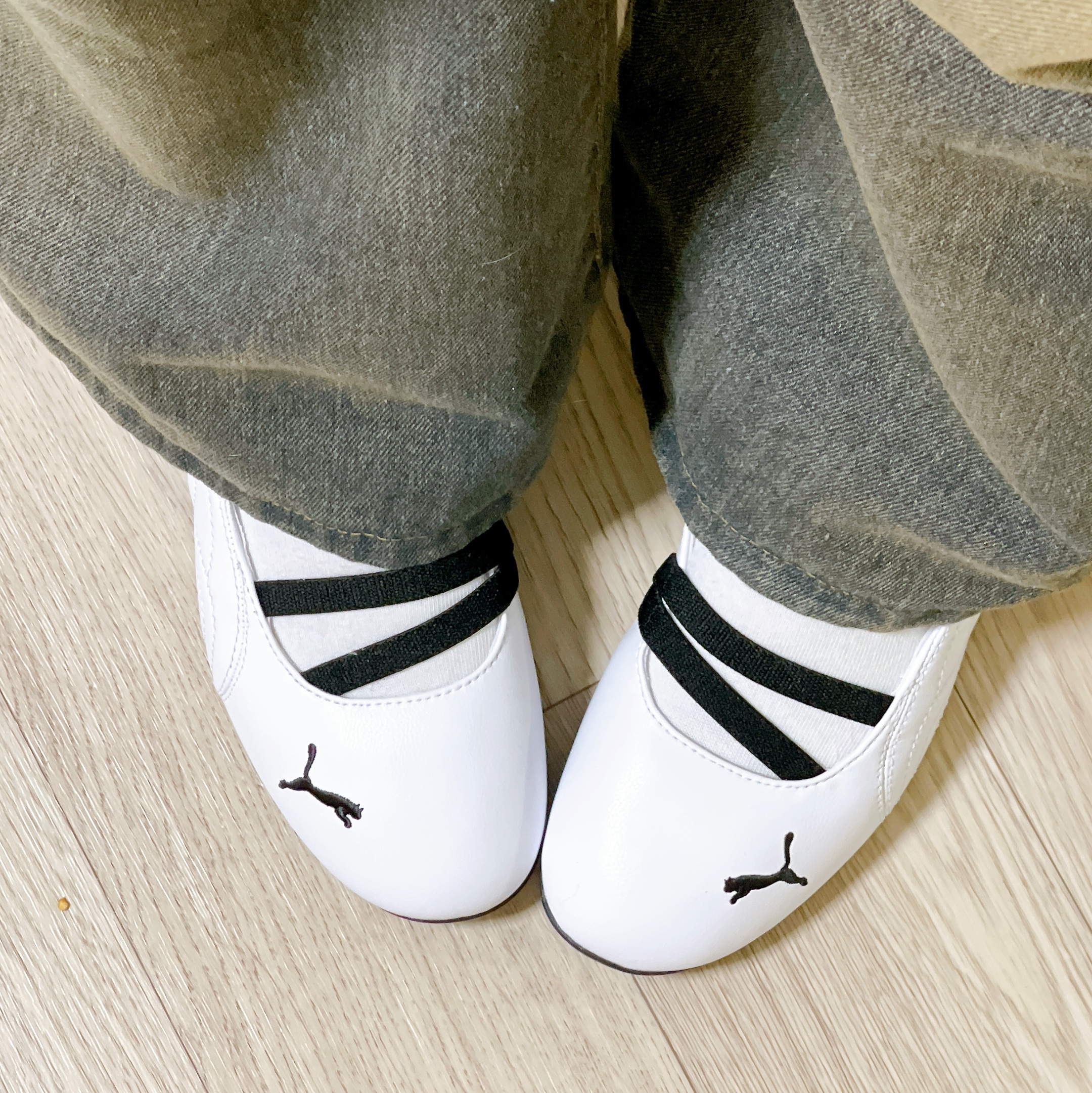 (W) Puma Speedcat Ballet Leather Puma White Puma Black 착용 스타일 - 4