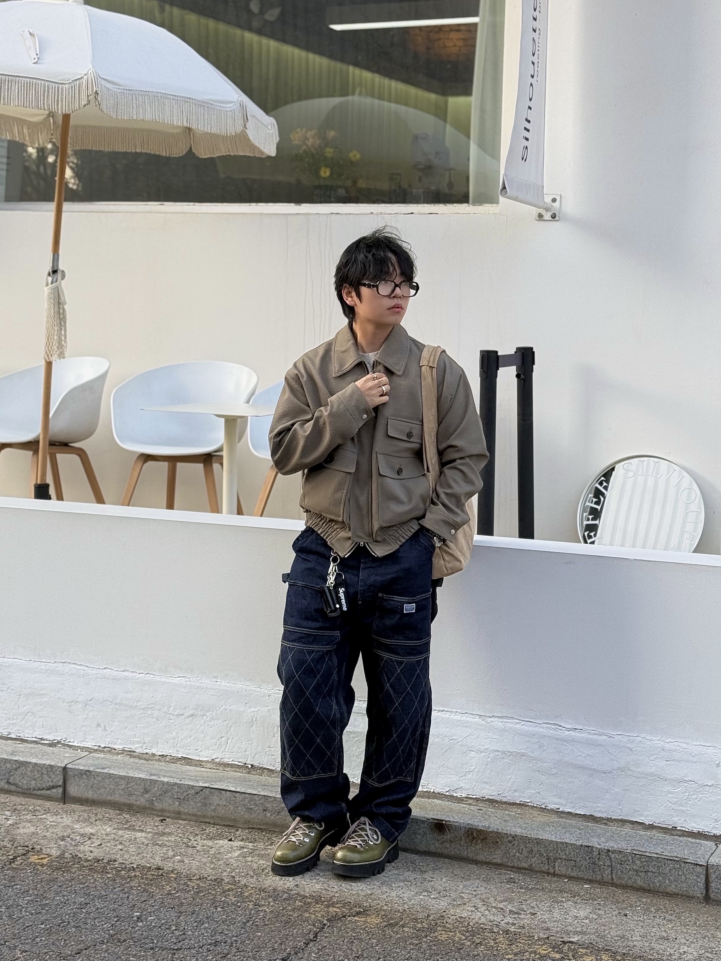 Kapital 11.5 oz. Denim Lumber Pants Indigo, LOSTGARDEN Mount Brown 착용 스타일 - 5