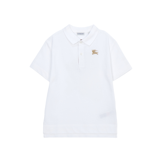 (Kids) Burberry Collar Short Sleeve T-Shirt White