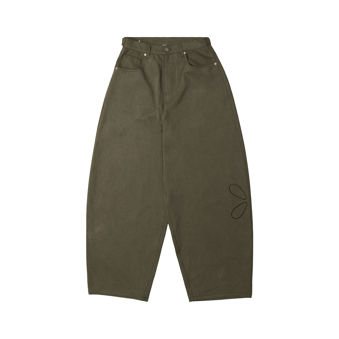 R-25-S07 Riomeu Cotton Wide Balloon Pants Khaki