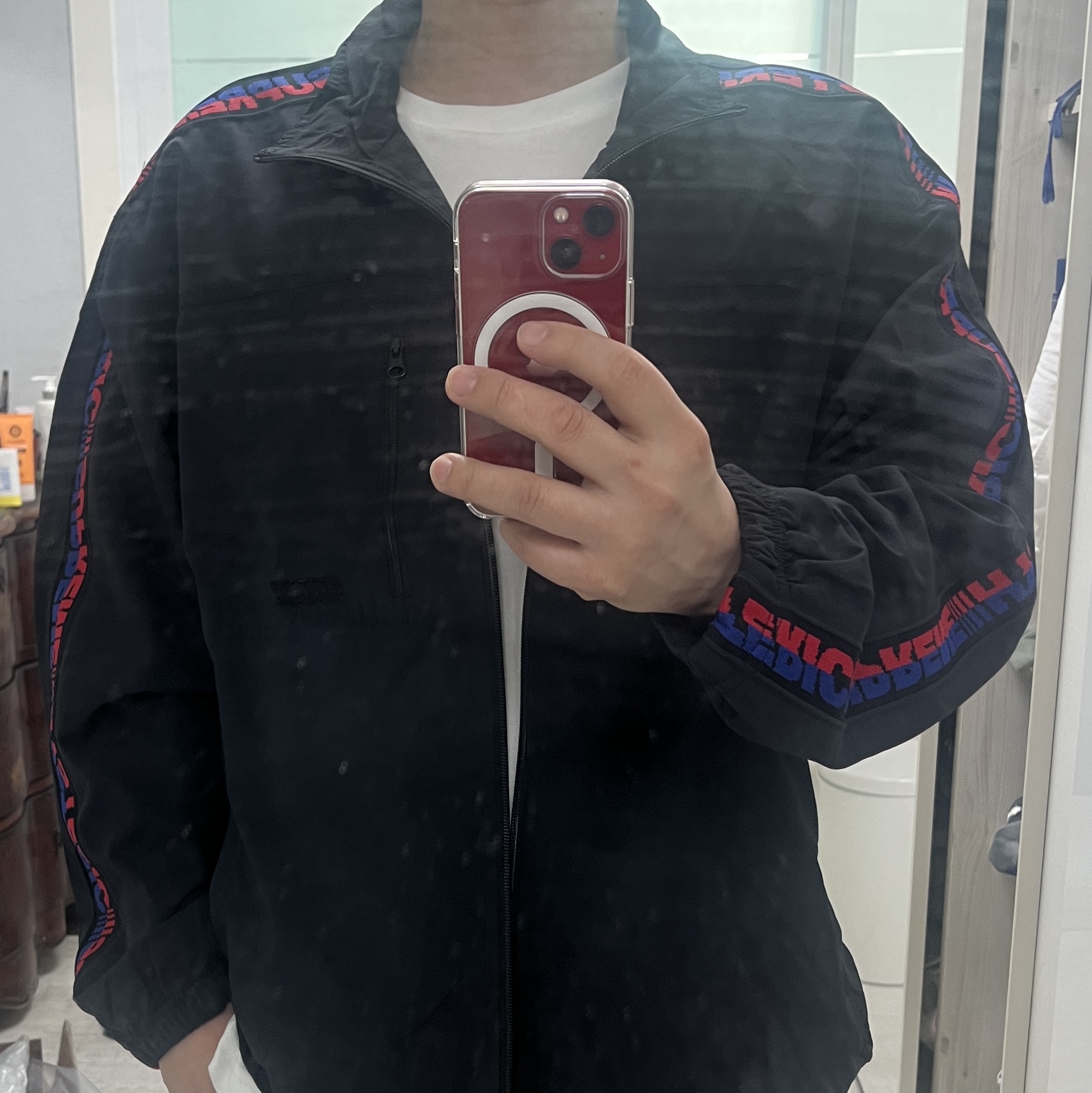 Supreme x Hysteric Glamour Track Jacket Black - 24FW 착용 스타일