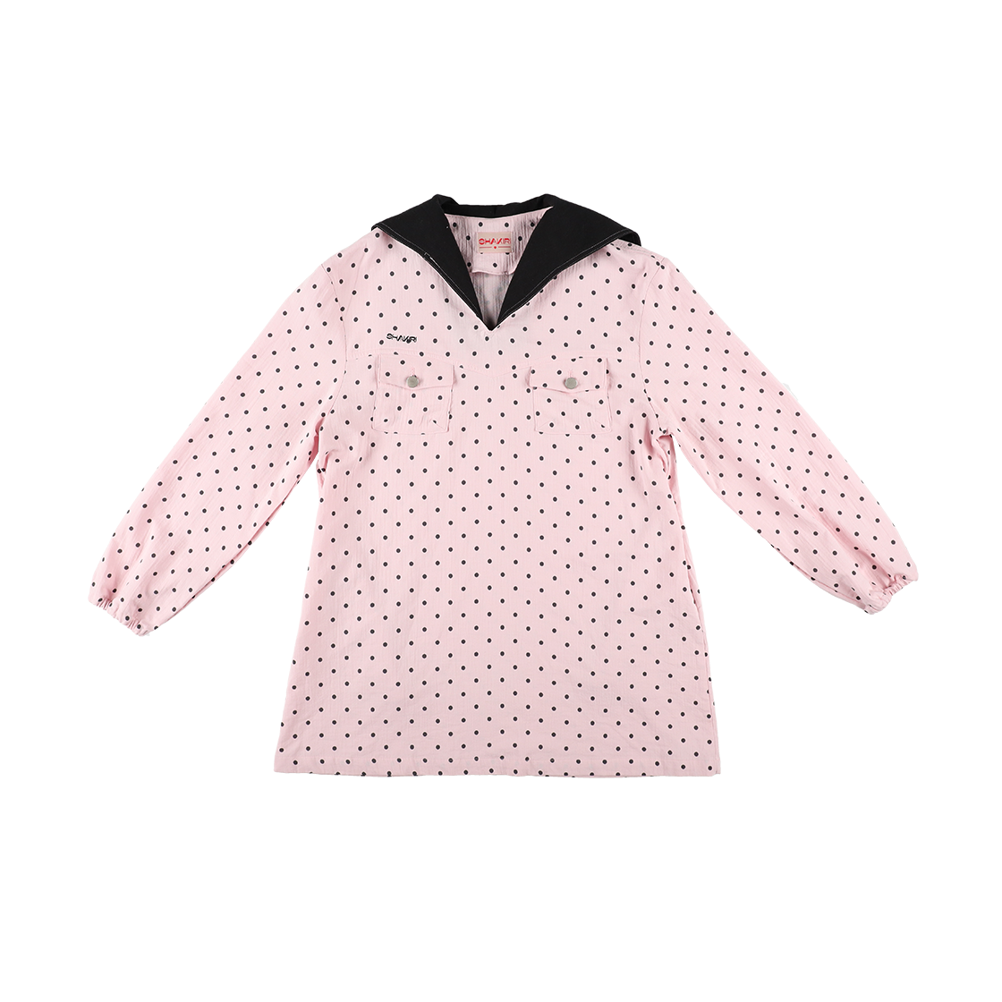 샤키리 폴카 스타 패치 세일러 드레스 (핑크)(SHAKIRI Polka Star Patch Sailor Dress (Pink))
