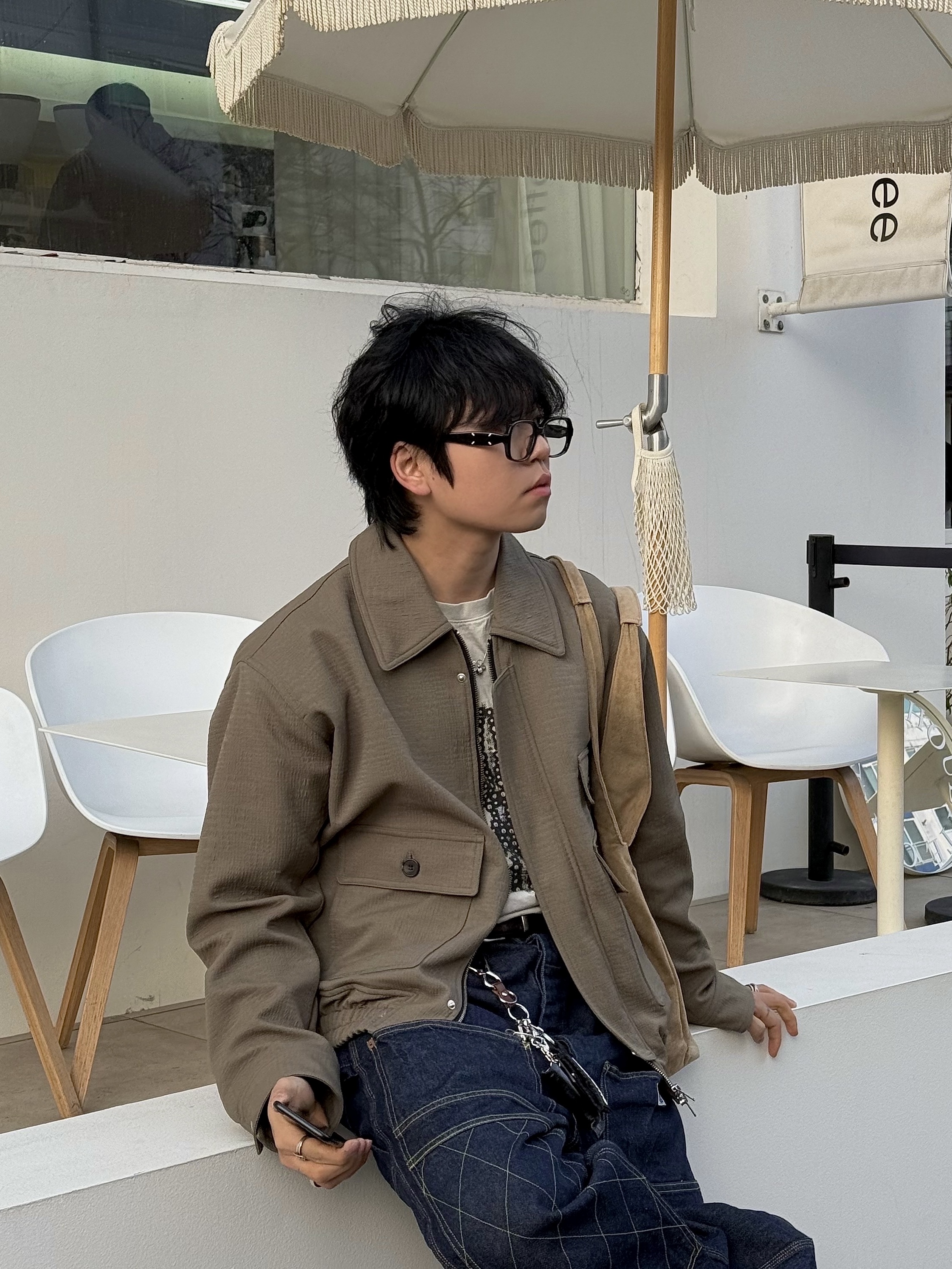 Kapital 11.5 oz. Denim Lumber Pants Indigo, LOSTGARDEN Mount Brown 착용 스타일 - 3
