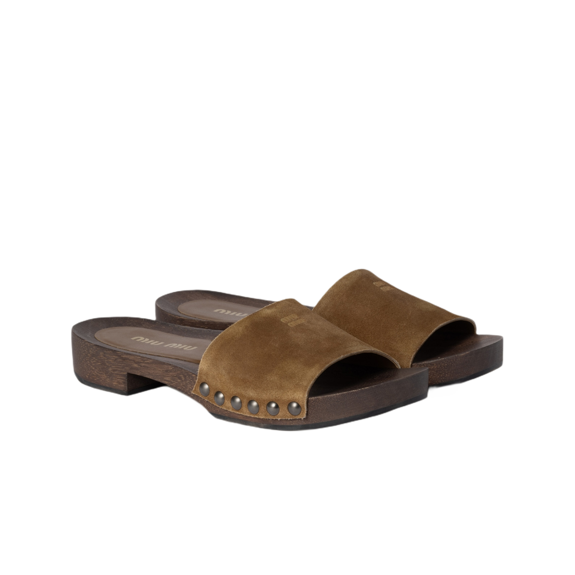 (W) 미우 미우 페이디드 스웨이드 클로그 시나몬((W) Miu Miu Faded Suede Clogs Cinnamon) - 2