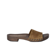 (W) Miu Miu Faded Suede Clogs Cinnamon