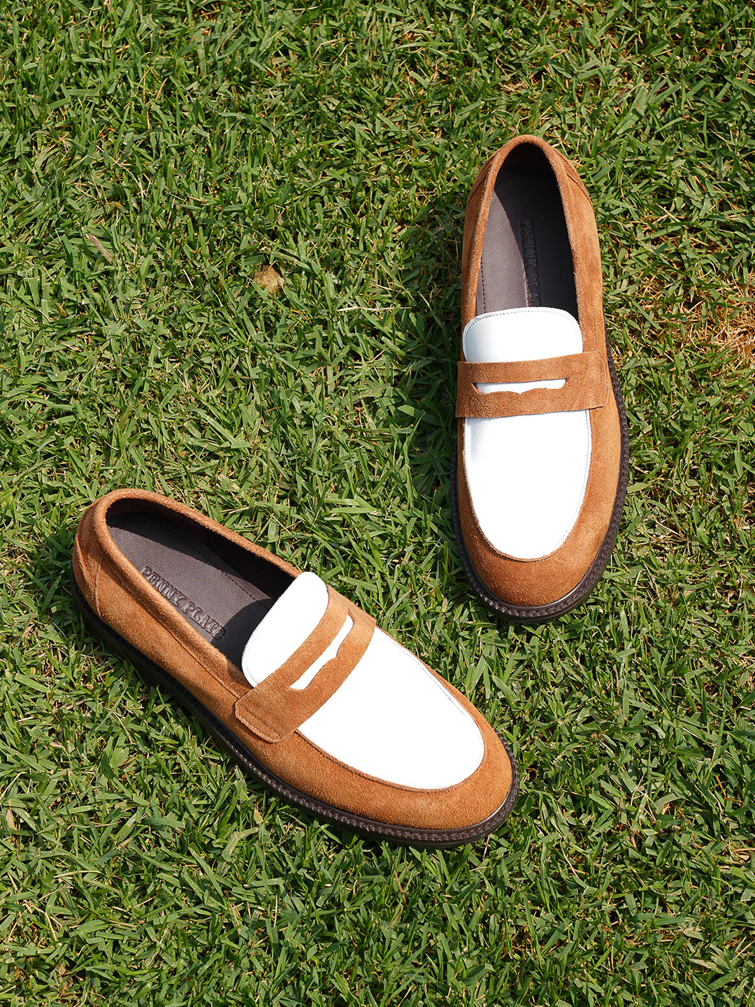 PENNY PLATE Men Suede Loafer Brown Low 착용 스타일 - 2