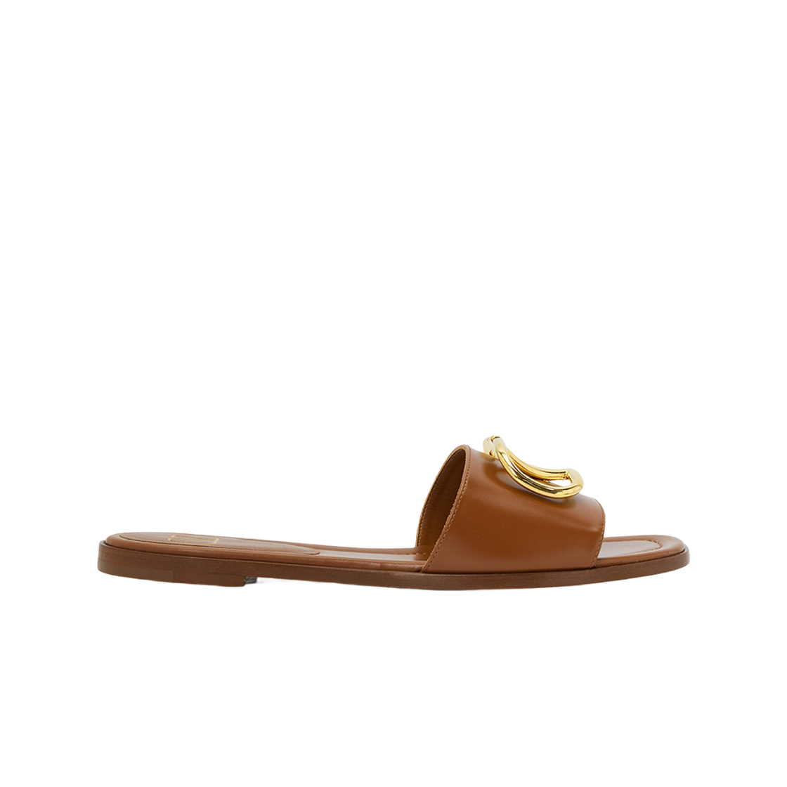 (W) 발렌티노 브이 로고 시그니쳐 슬리퍼 브라운((W) Valentino V Logo Signature Slippers Brown) - 1