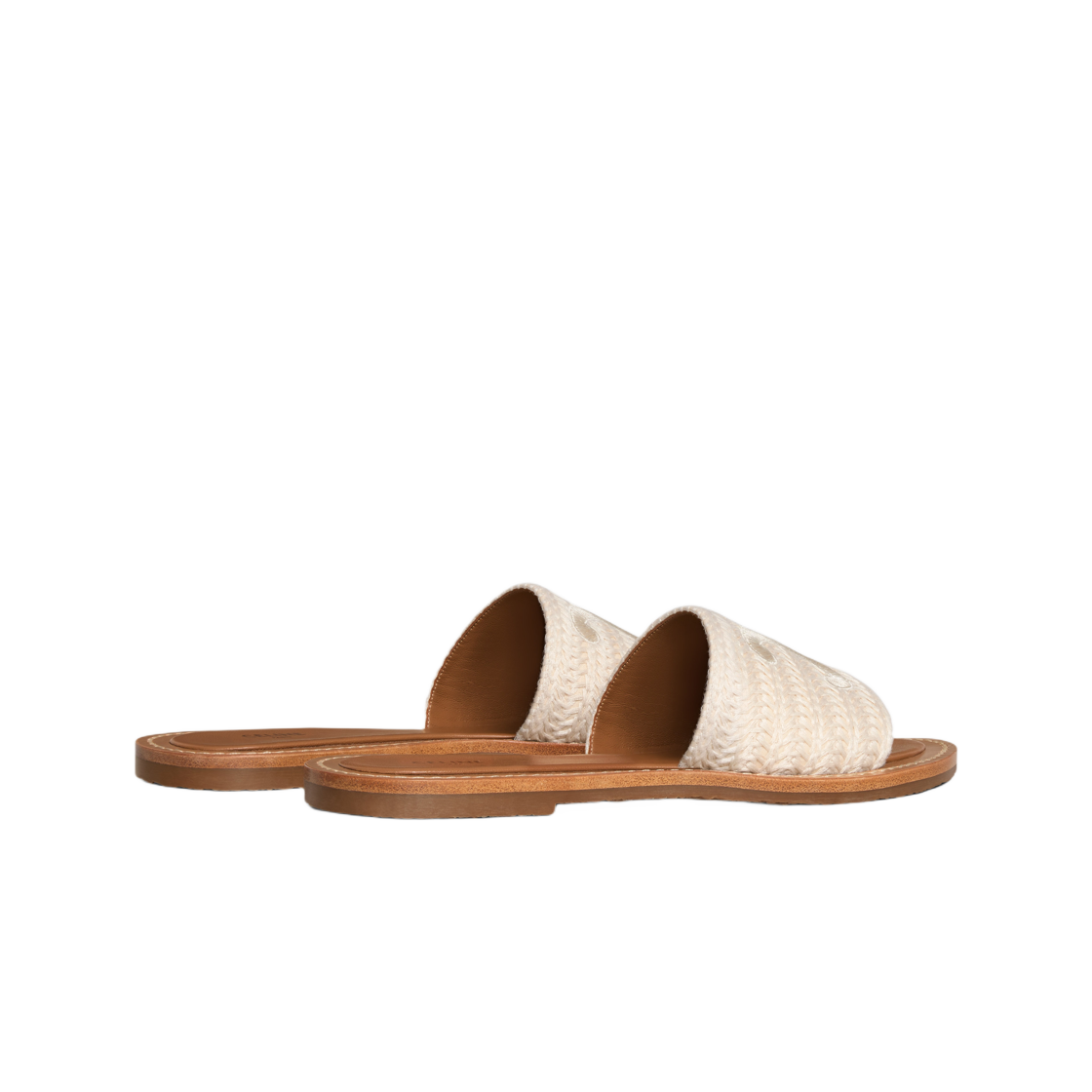 (W) 셀린느 림피아 뮬 자수 코튼 캔버스 라이트 베이지((W) Celine Lympia Mule in Embroidered Cotton Canvas Light Beige) - 3
