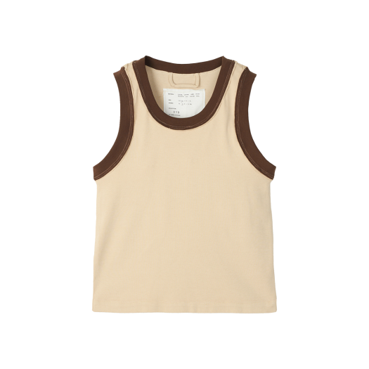 KM5BTSSCF01BG Camiel Fortgens Tank Top 1/1 Rib Sand Brown - 25SS