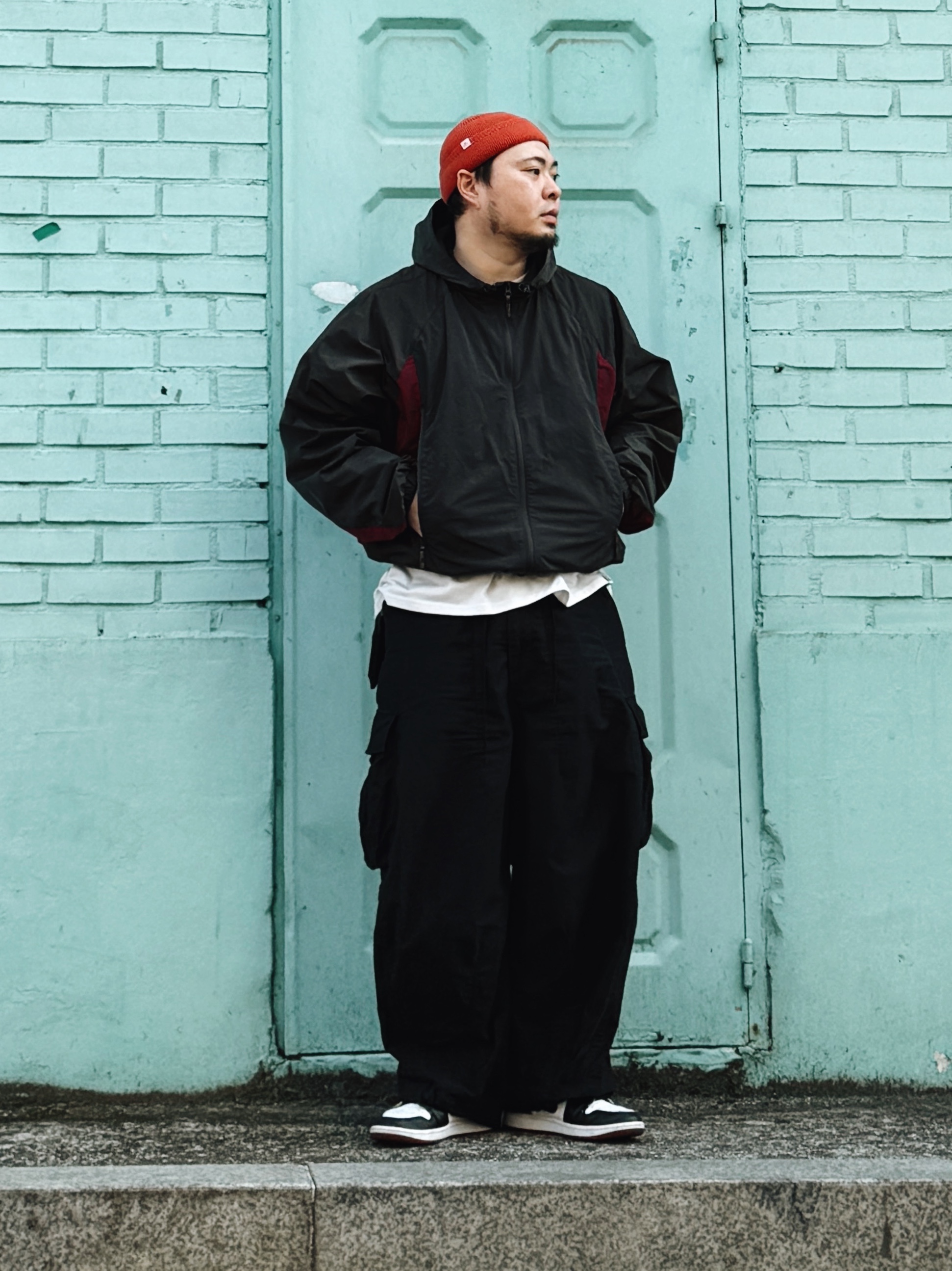 Wildthings Army Jacket Graphite, Needles H.D. Fatigue Pants Black 착용 스타일 - 7