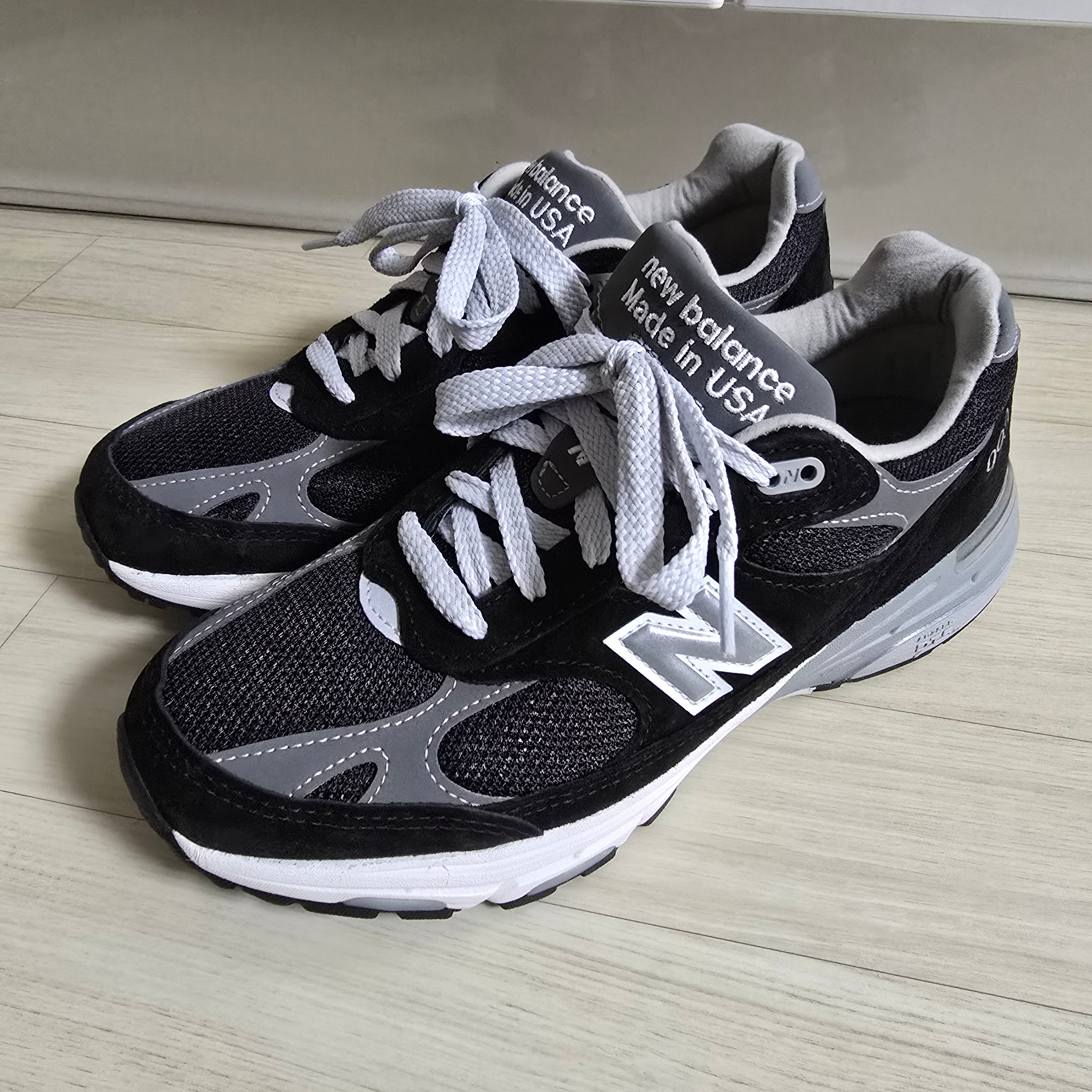 New Balance 993 Made in USA Black - D Standard 착용 스타일 - 2