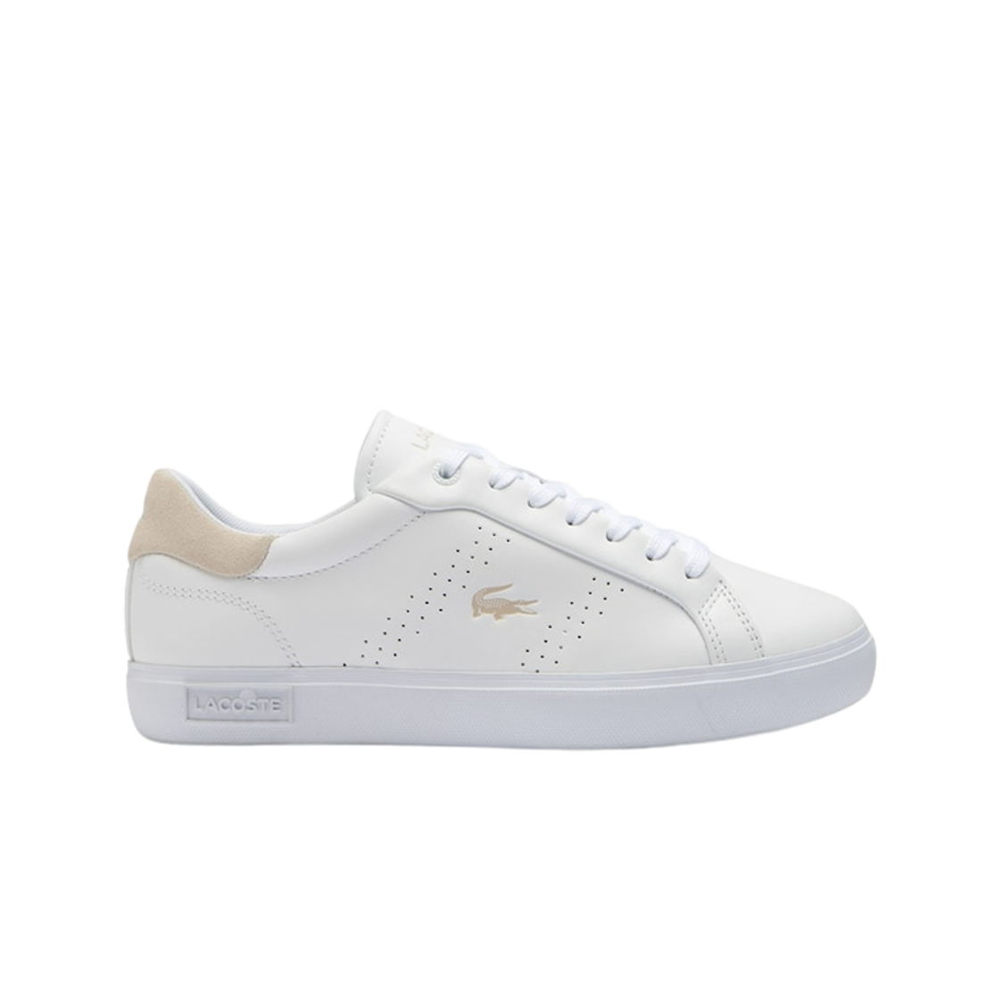 (W) 라코스테 파워코트 2.0 레더 스니커즈 화이트 오프 화이트((W) Lacoste Powercourt 2.0 Leather Sneakers White Off White)