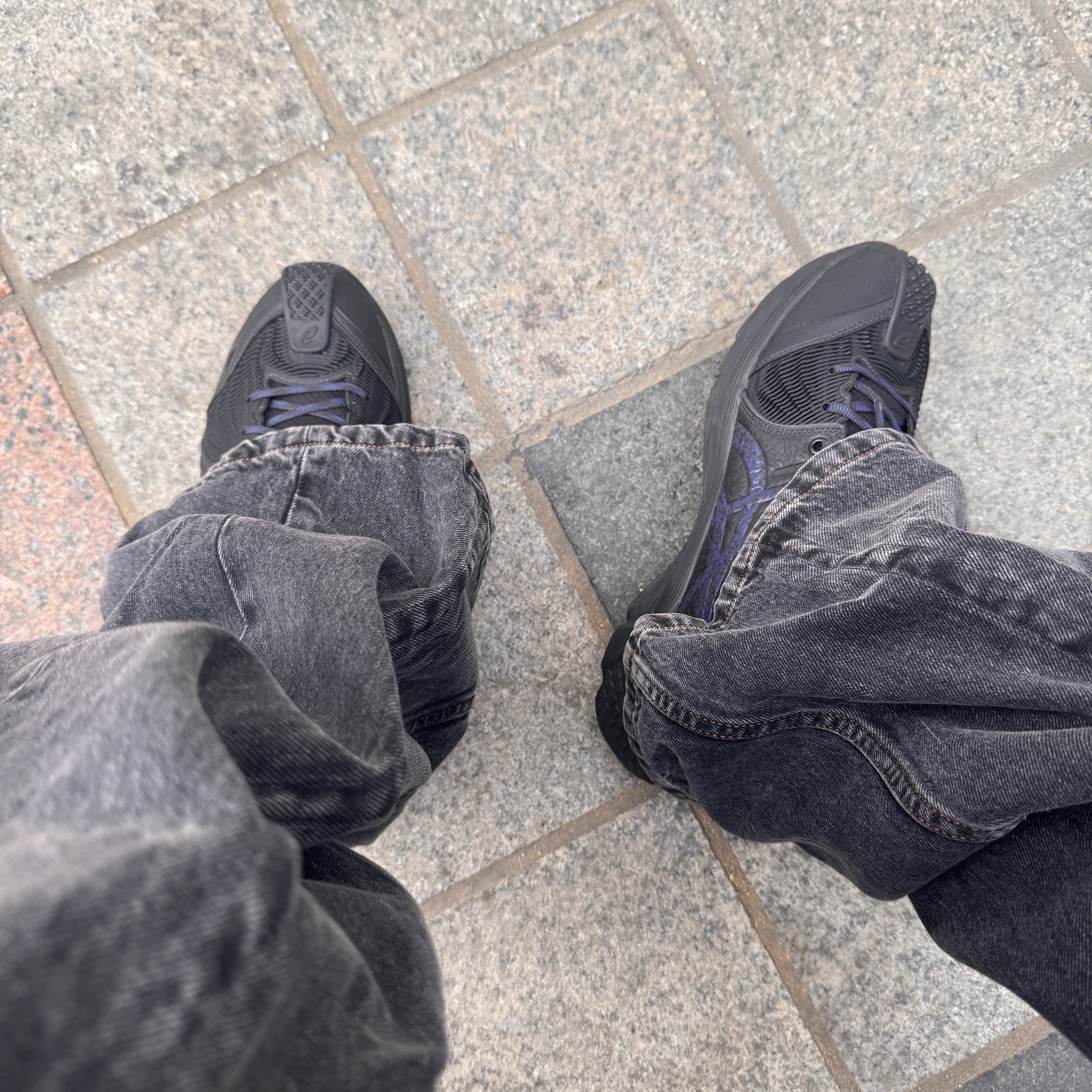 Asics x Kiko Kostadinov Gel-Kiril 3 Black Deep Blue, Y/Project Classic Wire Jeans Black - 22FW 착용 스타일