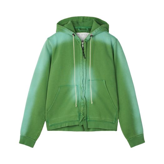 KM5BTSHCF04GN Camiel Fortgens Fitted Zip Hoodie Heavy Sweat Green Sun Faded - 25SS