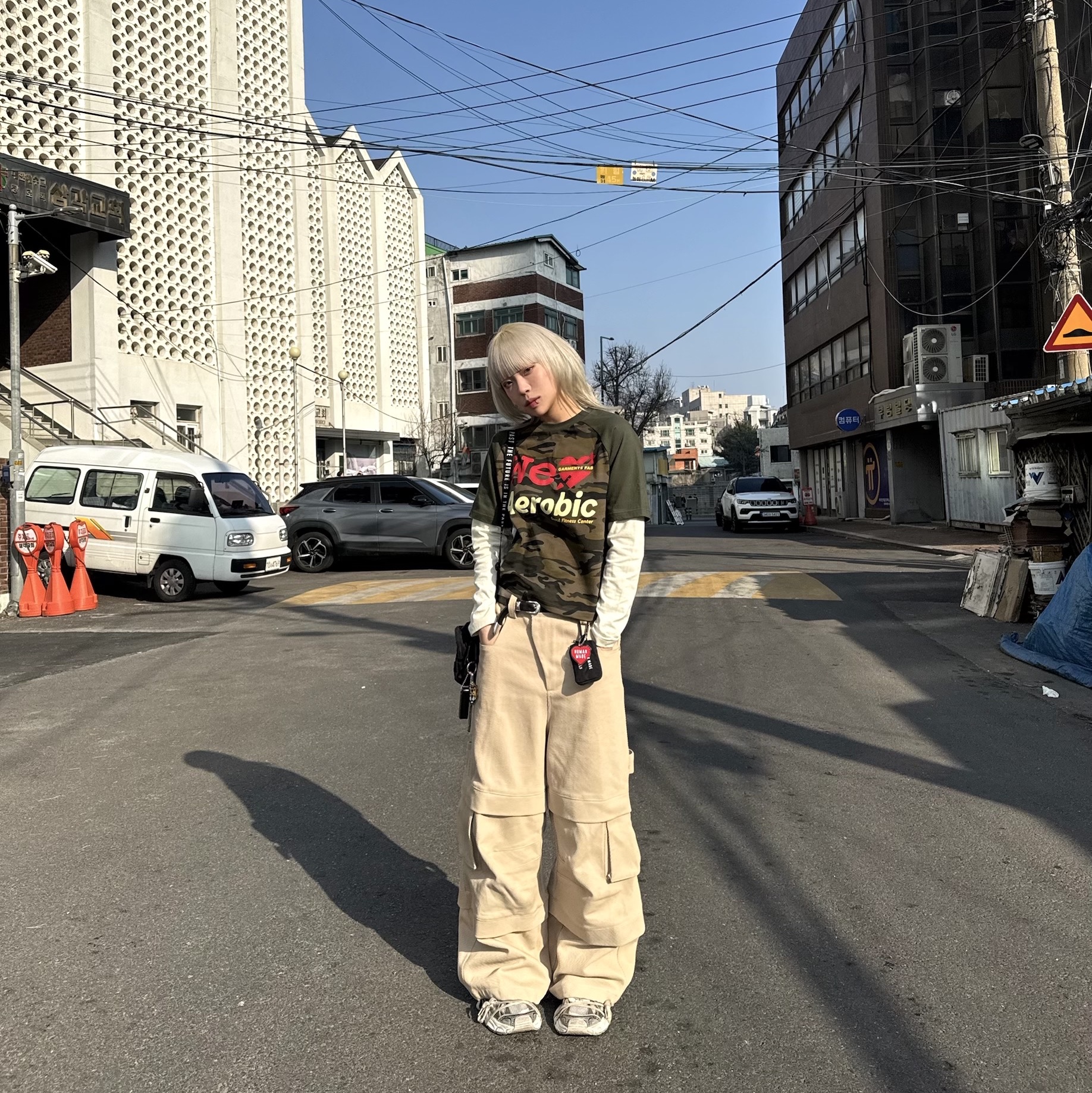 Balenciaga 3XL Sneakers Beige, Our Legacy Belt 2cm Shadow Rubber 착용 스타일 - 1