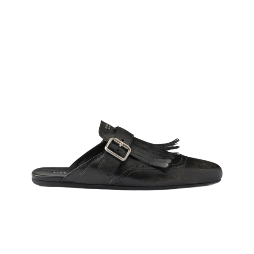 靴 PRADA Velvet Mules Prada - Black Suede V-Neck Block Heel Mule, 65mm