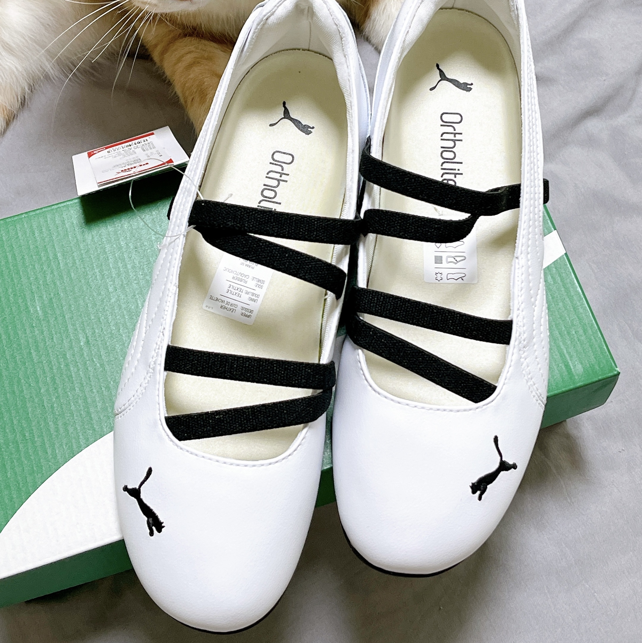(W) Puma Speedcat Ballet Leather Puma White Puma Black 착용 스타일 - 5
