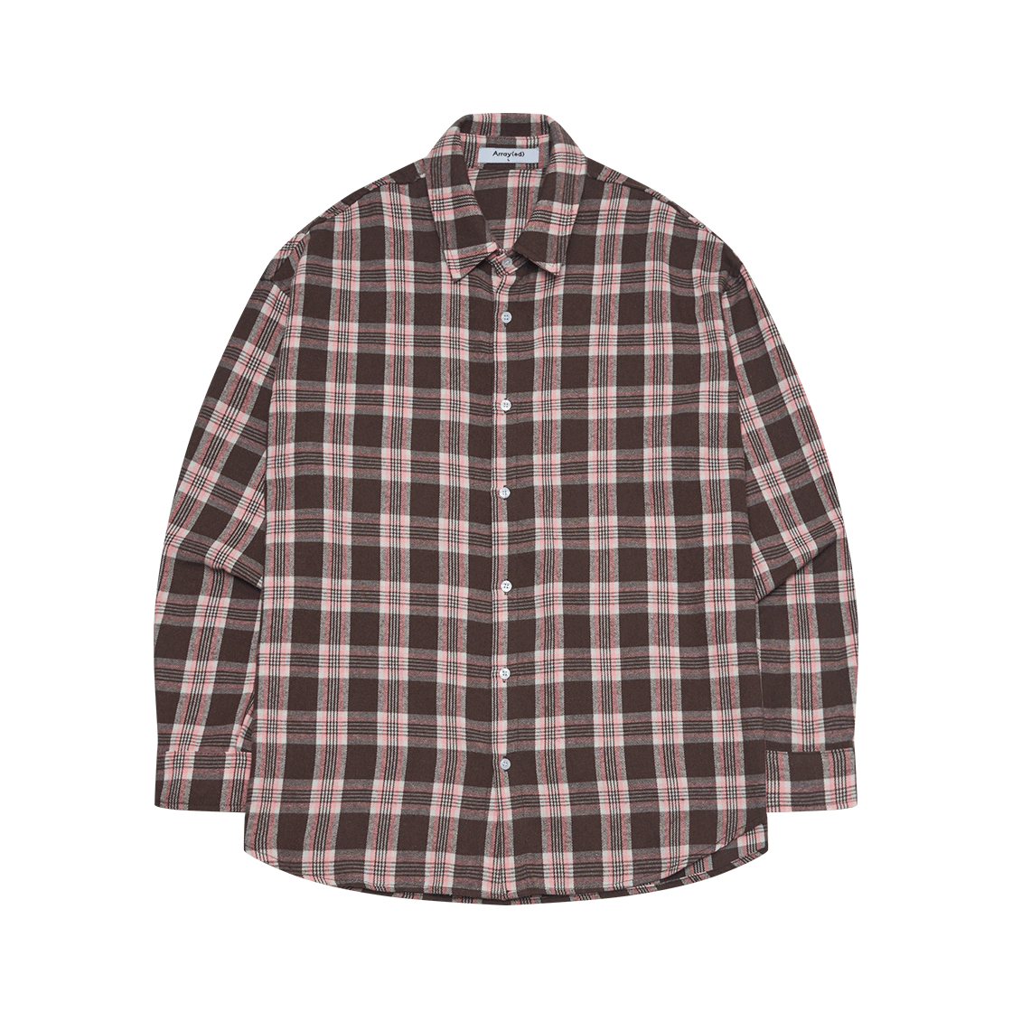 어레이드 네추럴 오버핏 체크 셔츠 브라운(Arrayed Natural Overfit Check Shirt Brown)