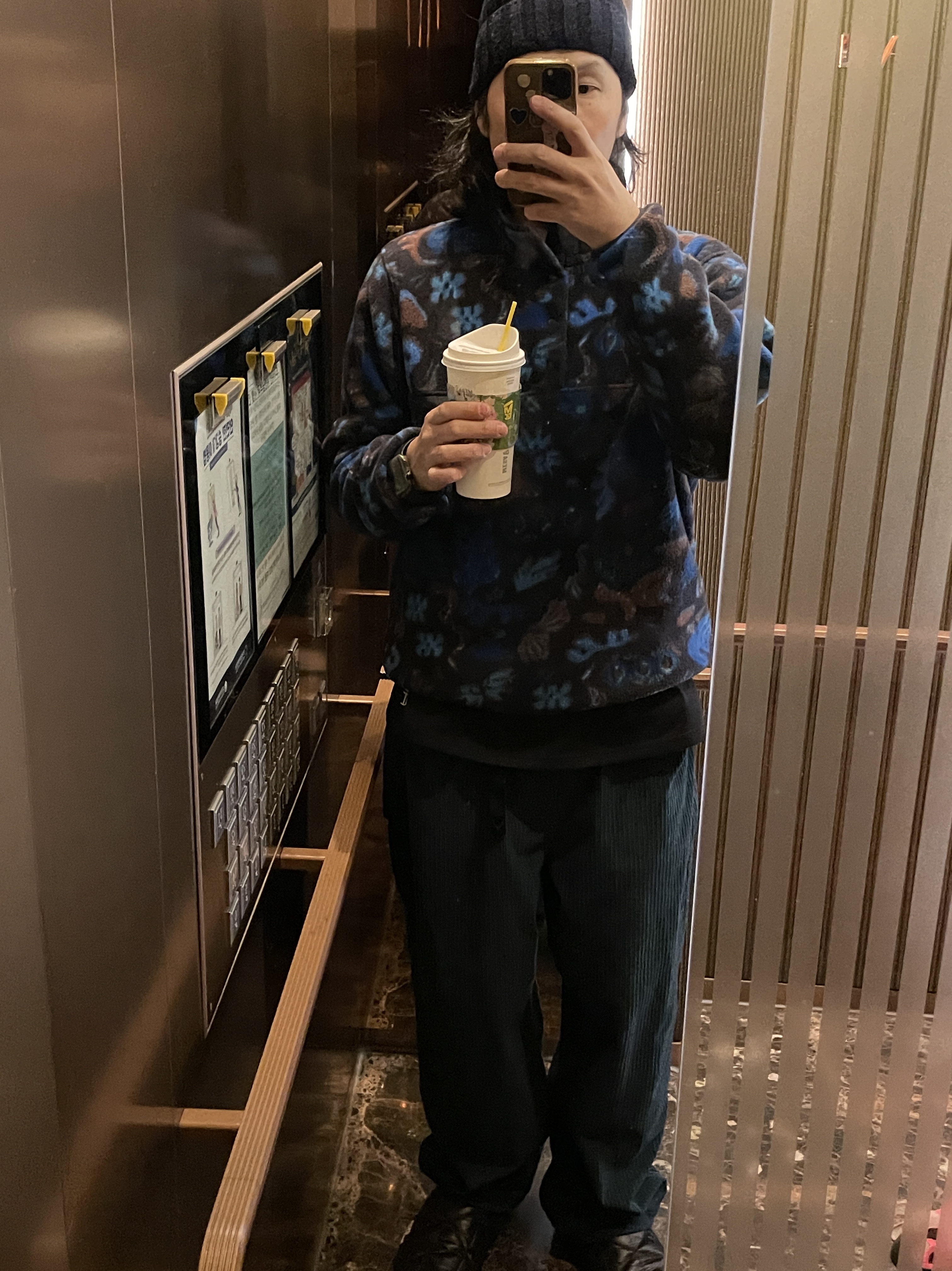 Patagonia Lightweight Synchilla Snap-T Fleece Pullover Across Oceans Pitch Blue, The North Face Nuptse Mule Black 착용 스타일