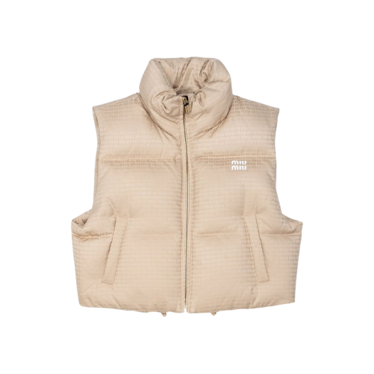 (W) Miu Miu Goose Down Vest Desert Beige