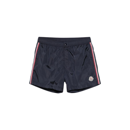 Moncler Logo Patch Swim Shorts Navy Blue - 25SS