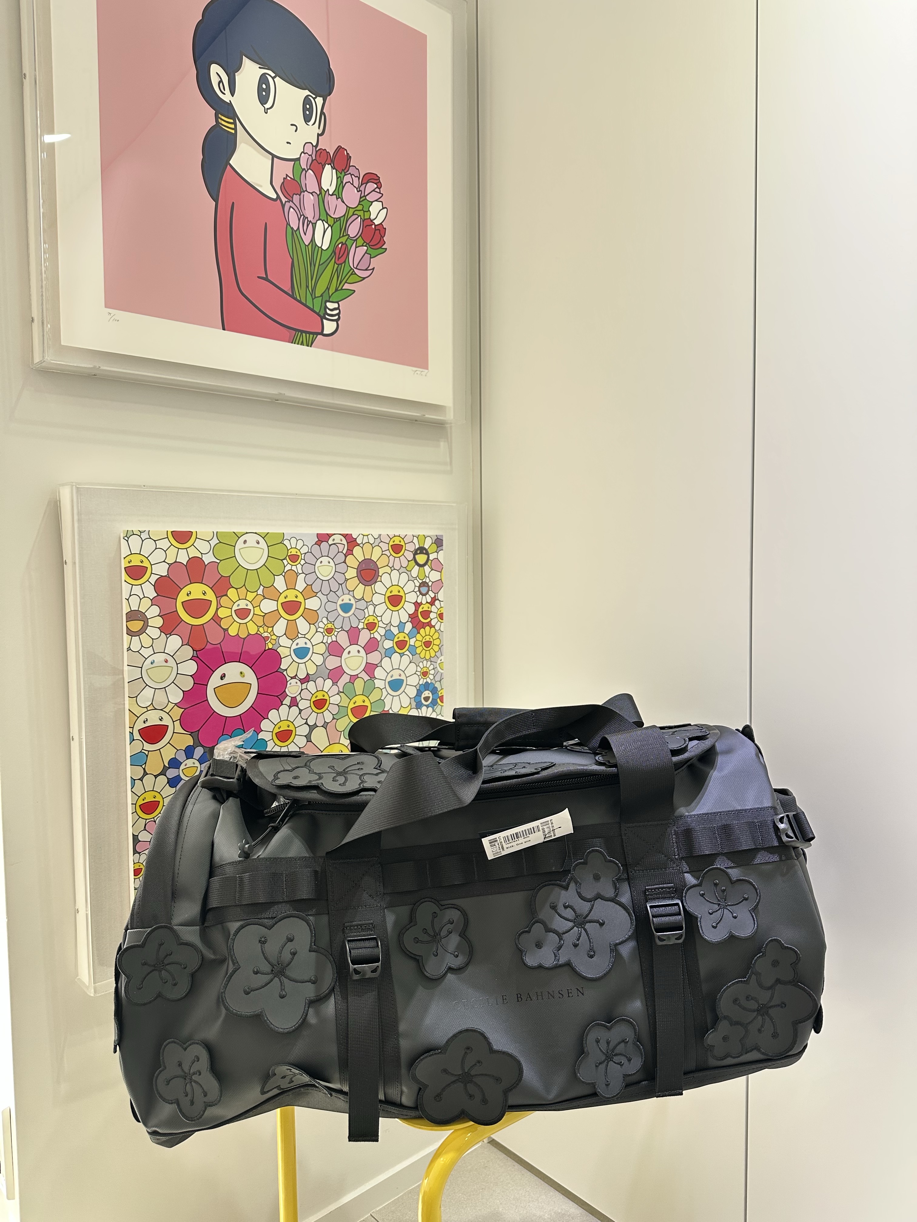 The North Face x Cecilie Bahnsen Base Camp Duffle M Black 착용 스타일
