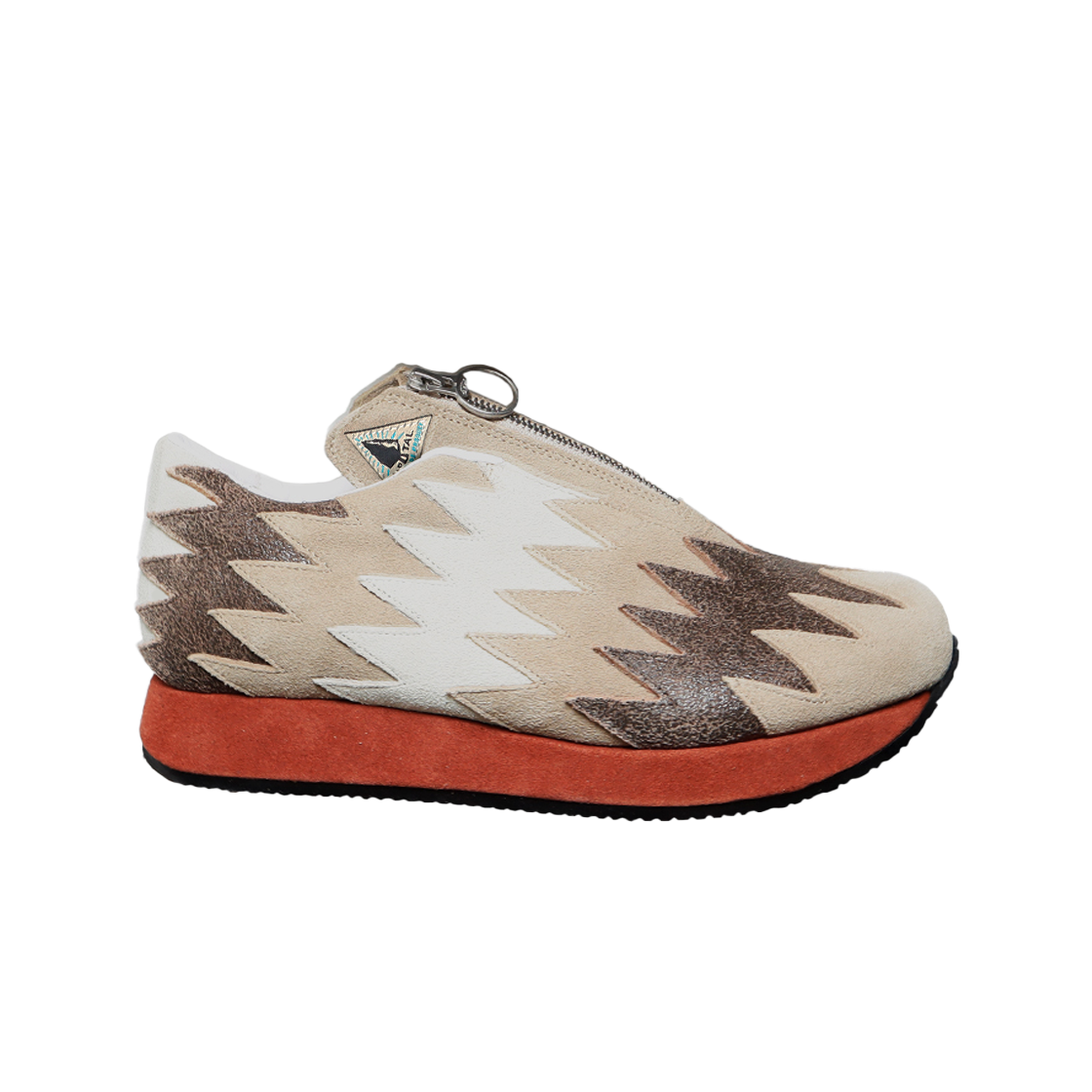K2503XG514 Kapital Leather Navajo Pattern Sparrow Sneakers Beige
