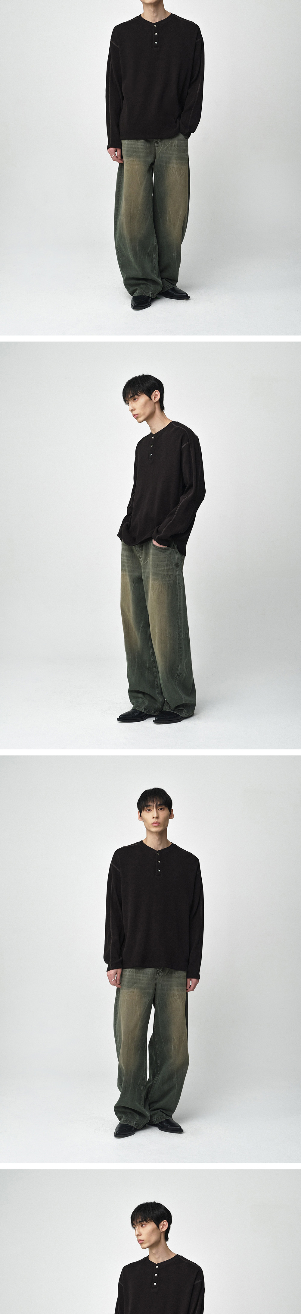 MILLO ARCHIVE ♥ Object Stitch Long Sleeve/ 追跡付 밀로 아카이브 오브젝트 스티치 롱 슬리브 블랙 | Millo Archive