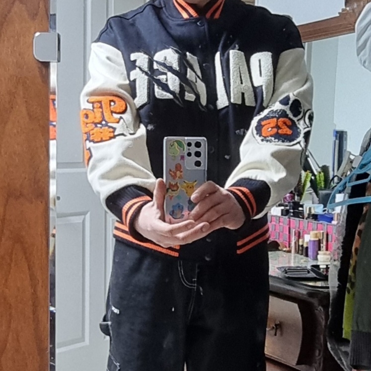 Palace Tora Tora Varsity Jacket Navy - 25SS 착용 스타일 - 2