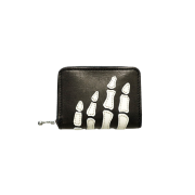 Kapital Thumbs Up Bone Hand Zip Mini Wallet Black