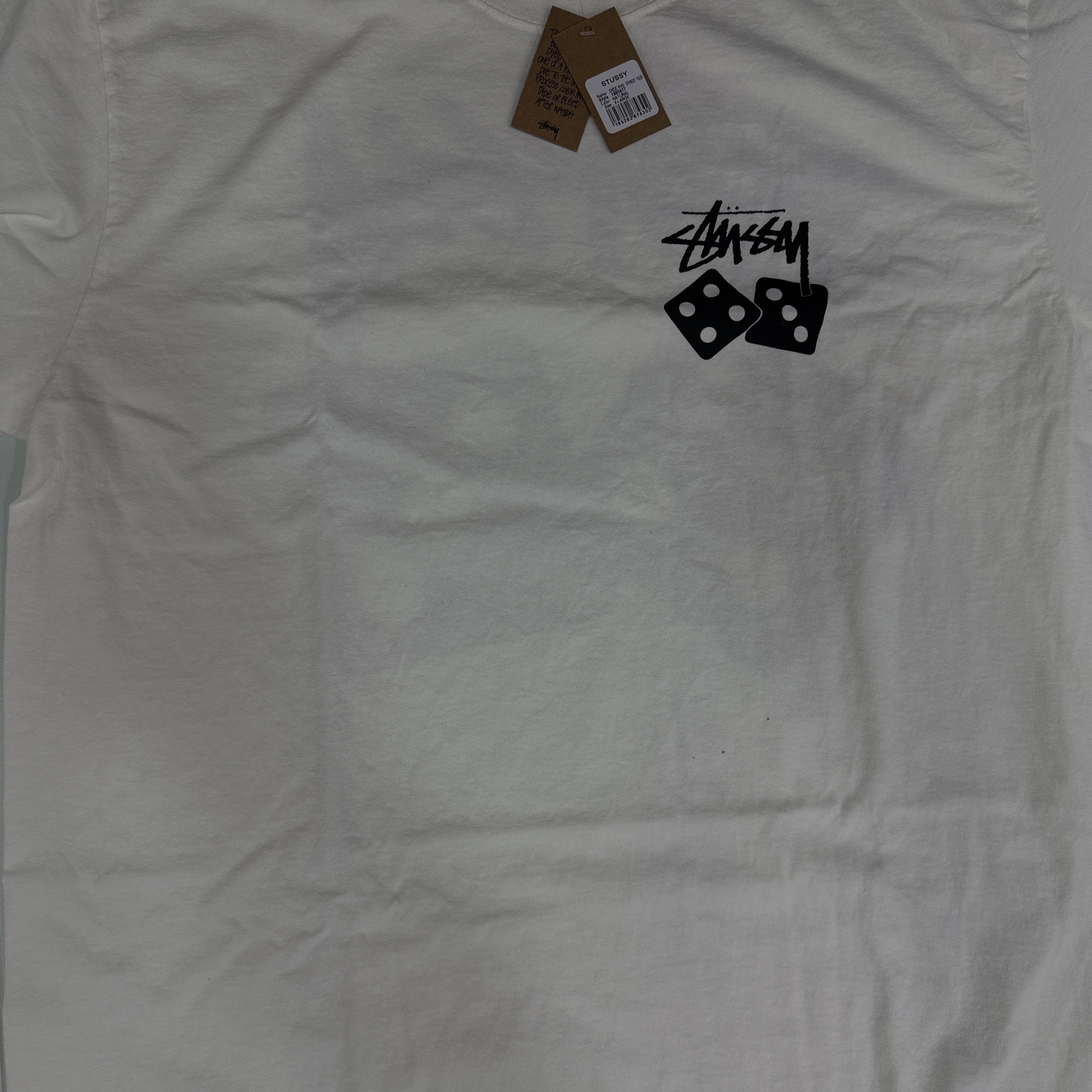 Stussy Dice Pigment Dyed T-Shirt Natural 착용 스타일 - 2