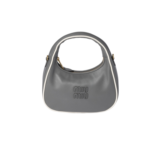 Miu Miu Wander Leather Bag Marble Grey White