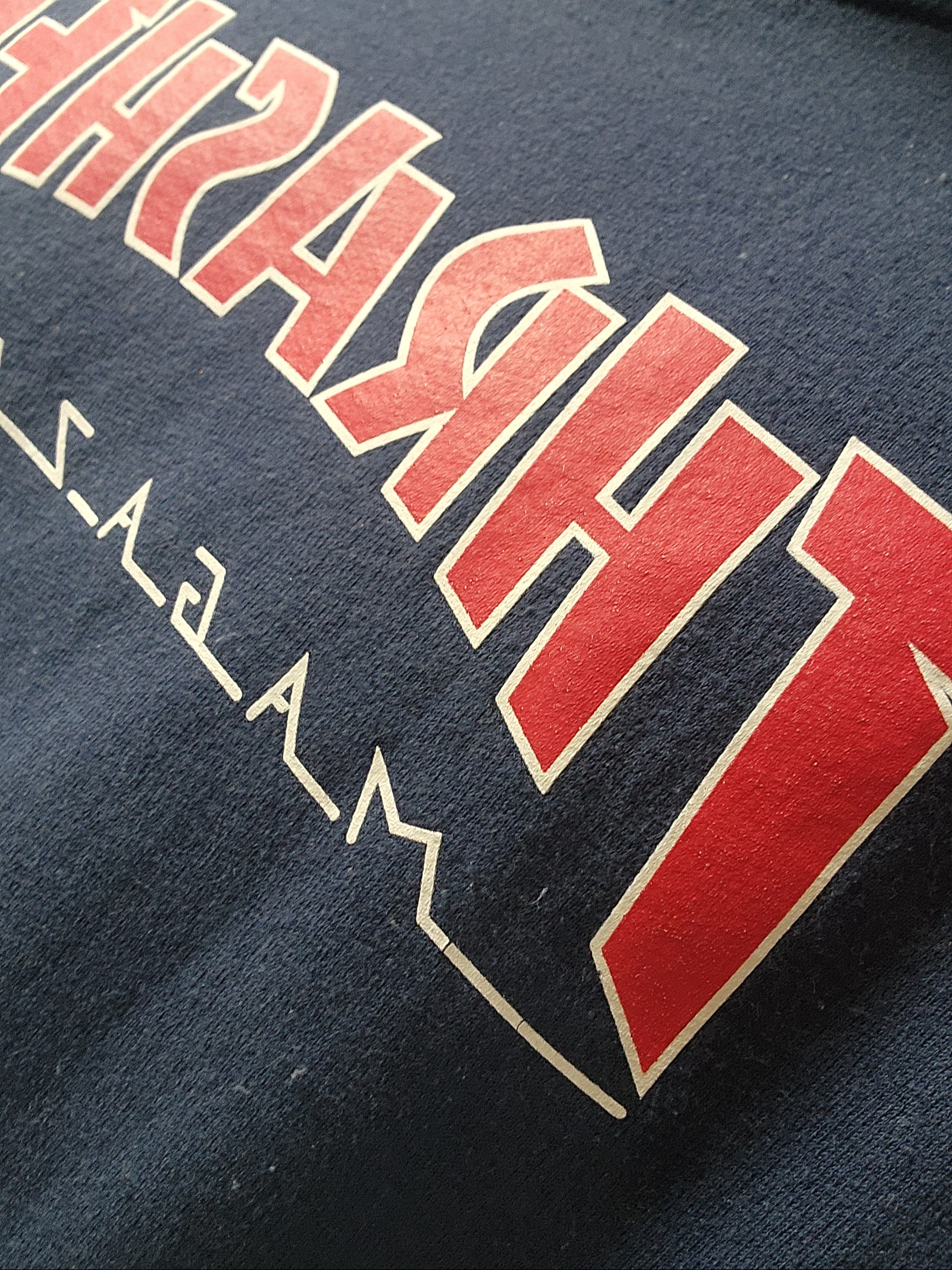 Thrasher Flame T-Shirts Navy 착용 스타일