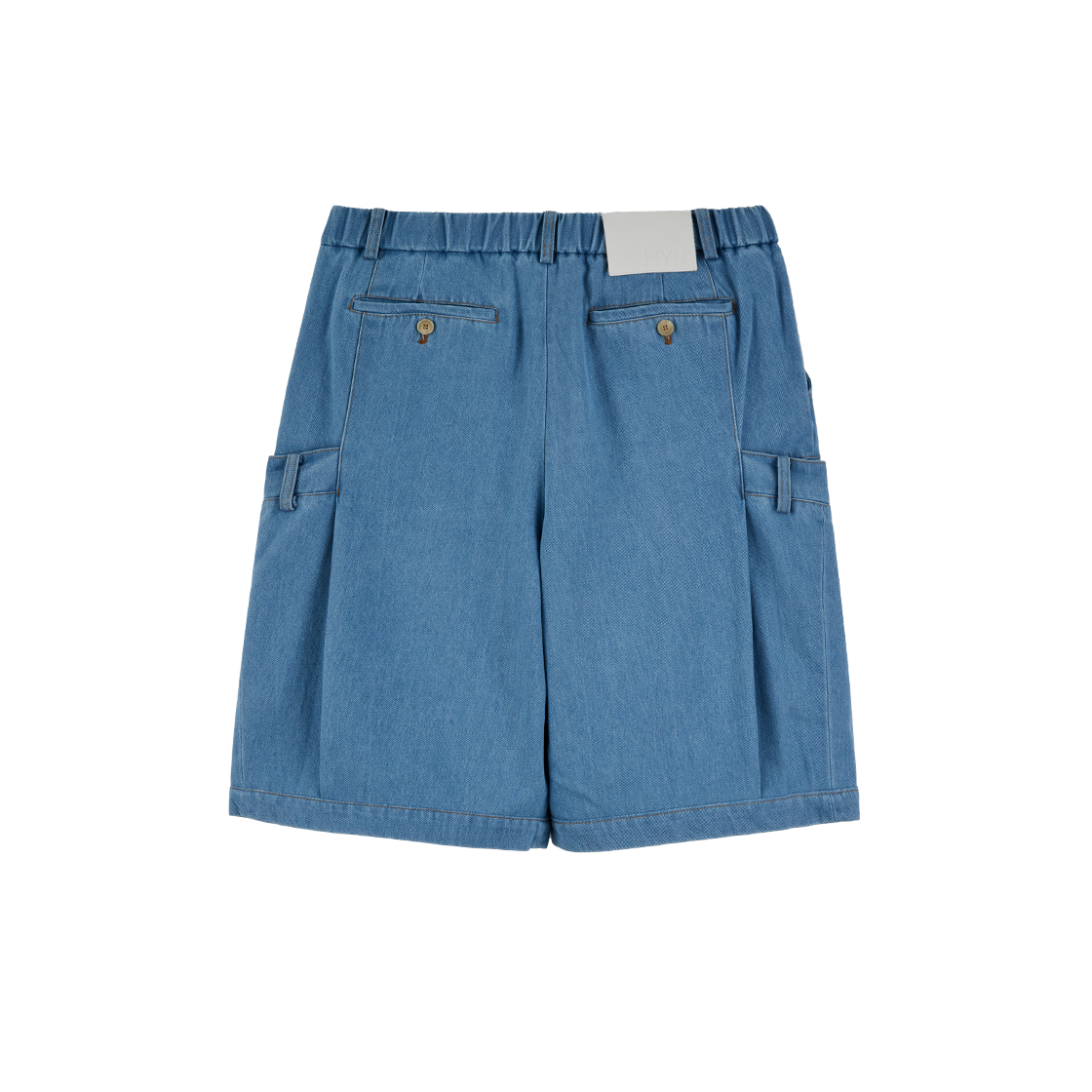 하이투 더블 웨이스트밴드 데님 반바지 라이트 블루(HYII Double Waistband Denim Shorts Light Blue) - 2