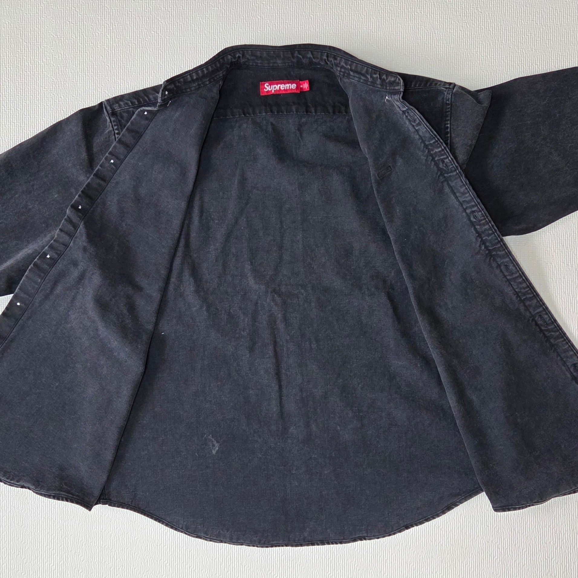 Supreme Small Box Denim Shirt Black - 25SS 착용 스타일 - 2
