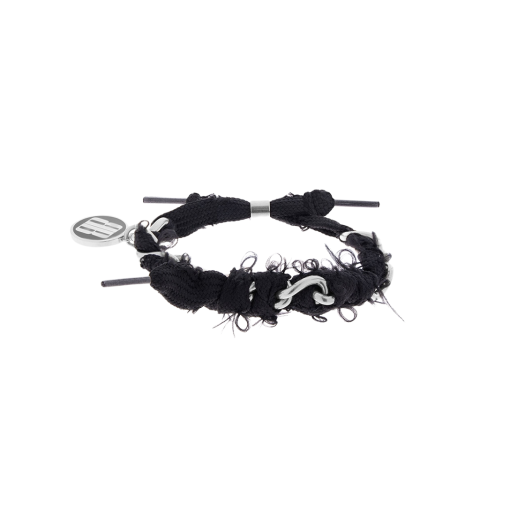 Balenciaga Nano Lace Bracelet Antique Silver Black