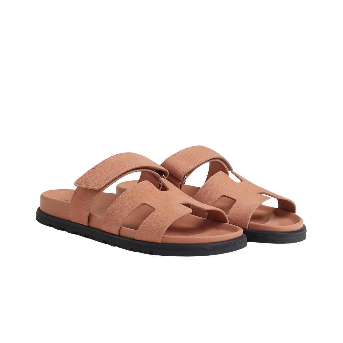 (W) 에르메스 시프레 샌들 스웨이드 고트스킨 & 누드((W) Hermes Chypre Sandal Suede Goatskin & Nude) - 2