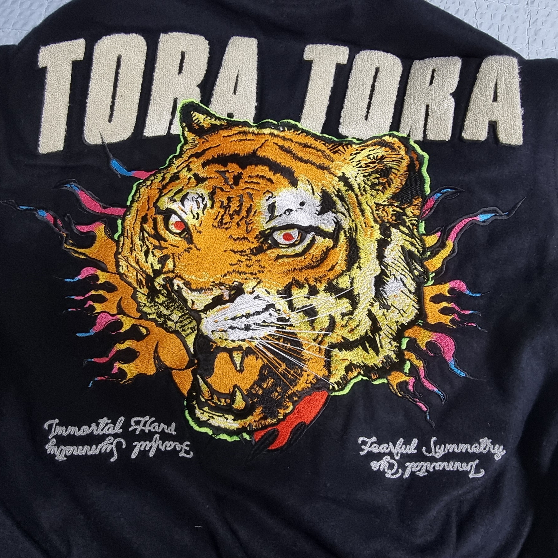 Palace Tora Tora Varsity Jacket Navy - 25SS 착용 스타일 - 1